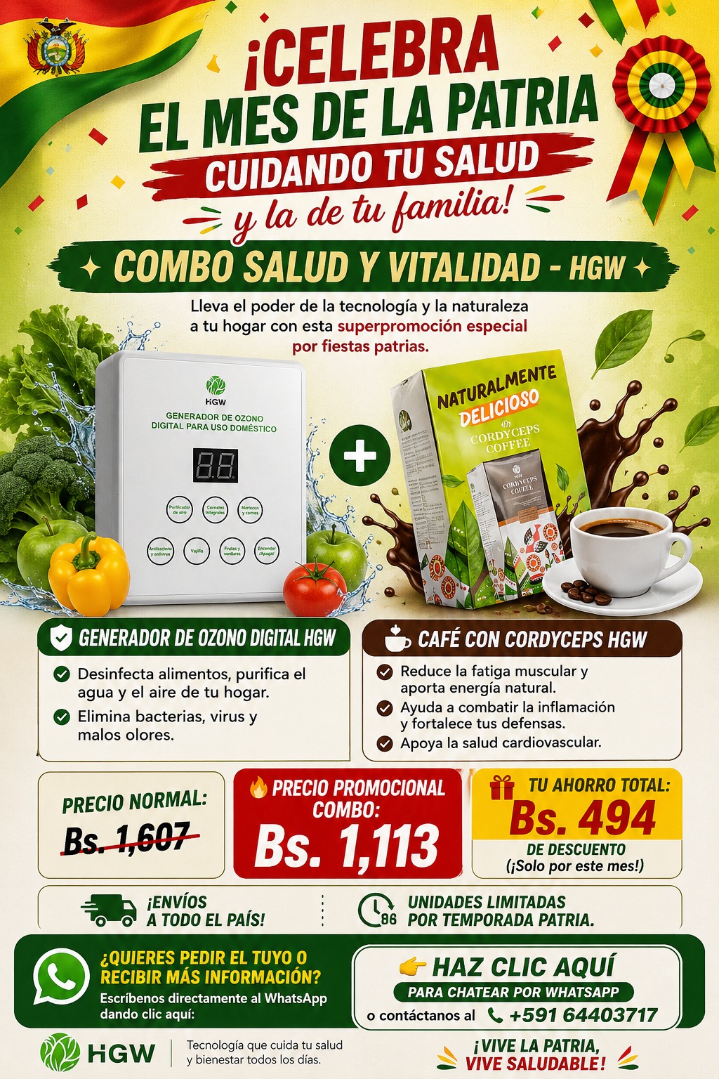 Generador de ozono y café con cordyceps